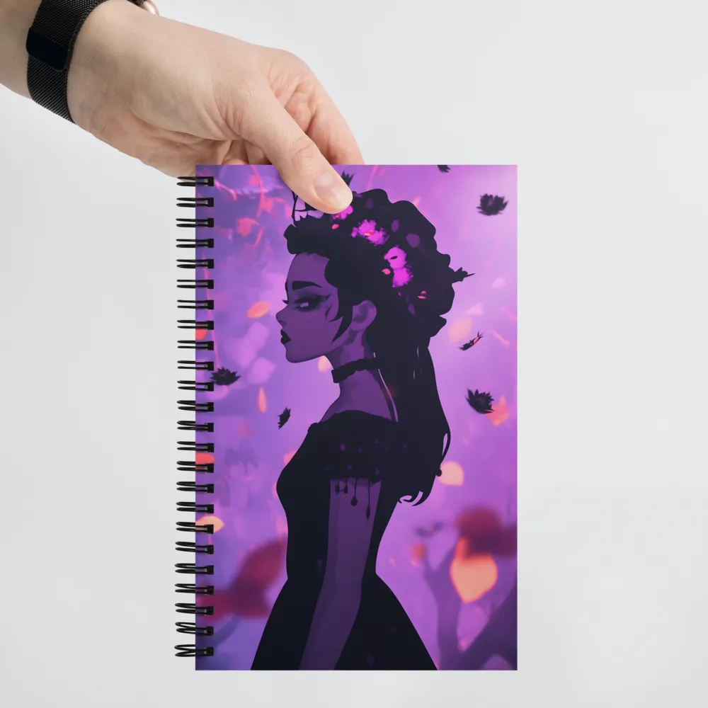 Ethereal Bloom Silhouette 
 Spiral Notebook | 140 pages