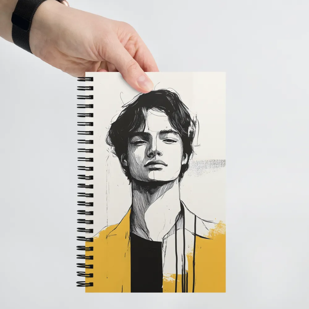 Graphic Line Art Portrait 
 Spiral Notebook | 140 pages