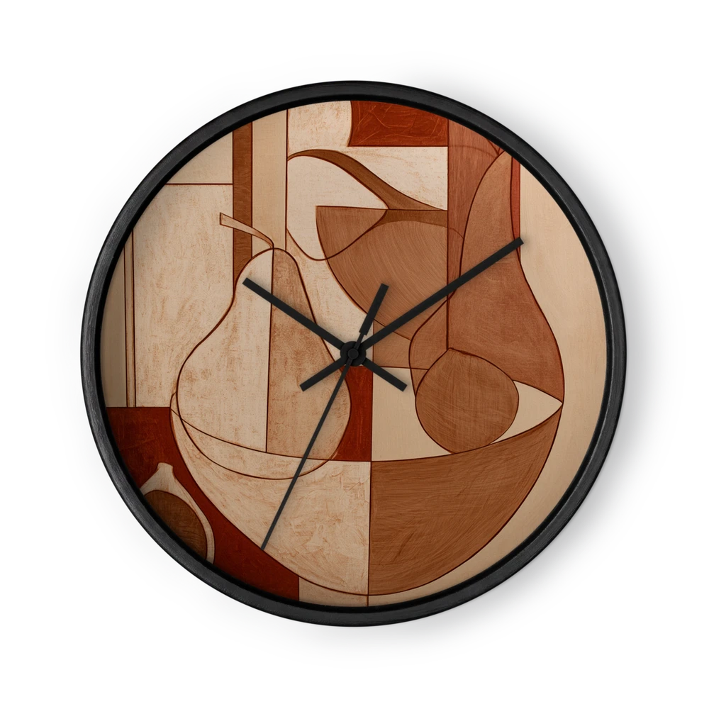 Sepia Geometric Modernism Clocks — Rust, Cream, Umber
