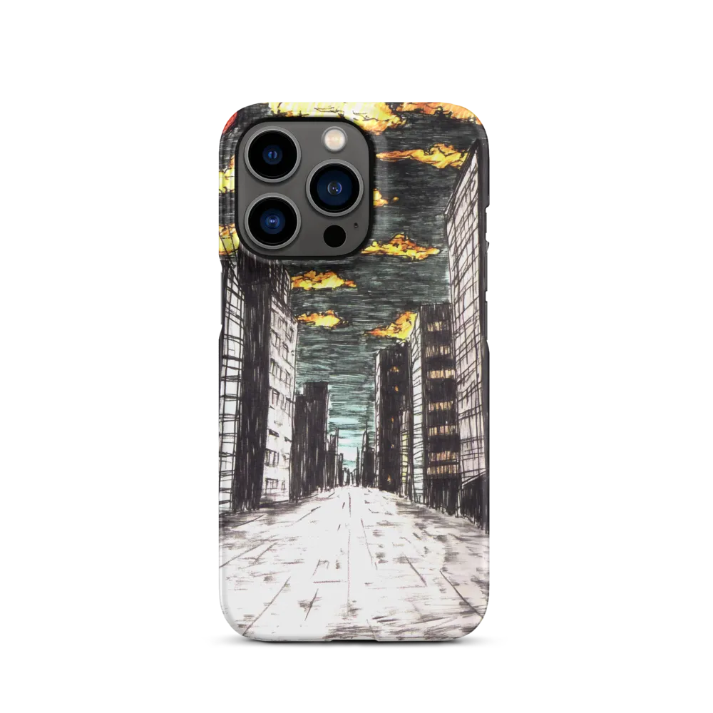 Crimson Orbs Over City | Phone Case