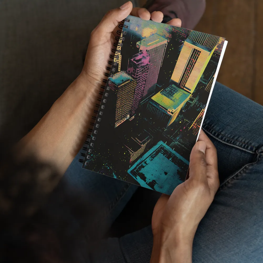 Urban Halftone Night 
 Spiral Notebook | 140 pages
