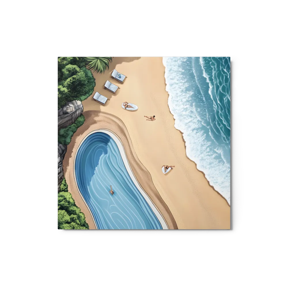 Aerial Beach Scene with Pool