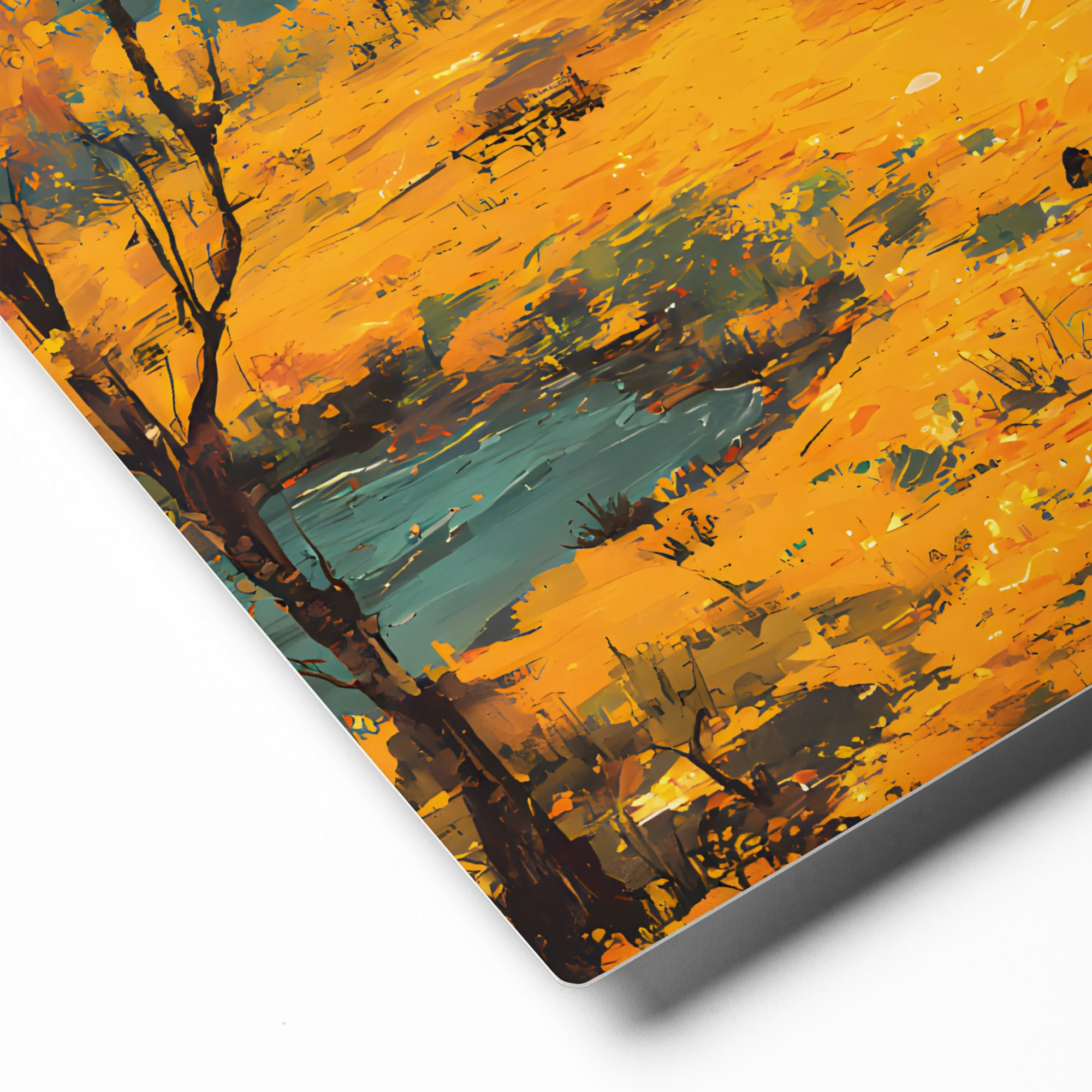 Golden Autumn Journey 
 Canvas with Brown Frame