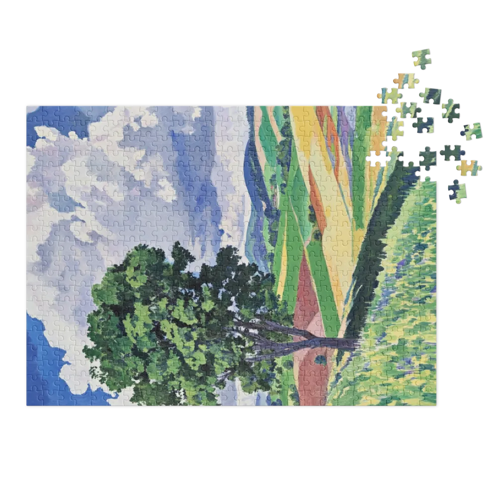 Vibrant Landscape with Tree