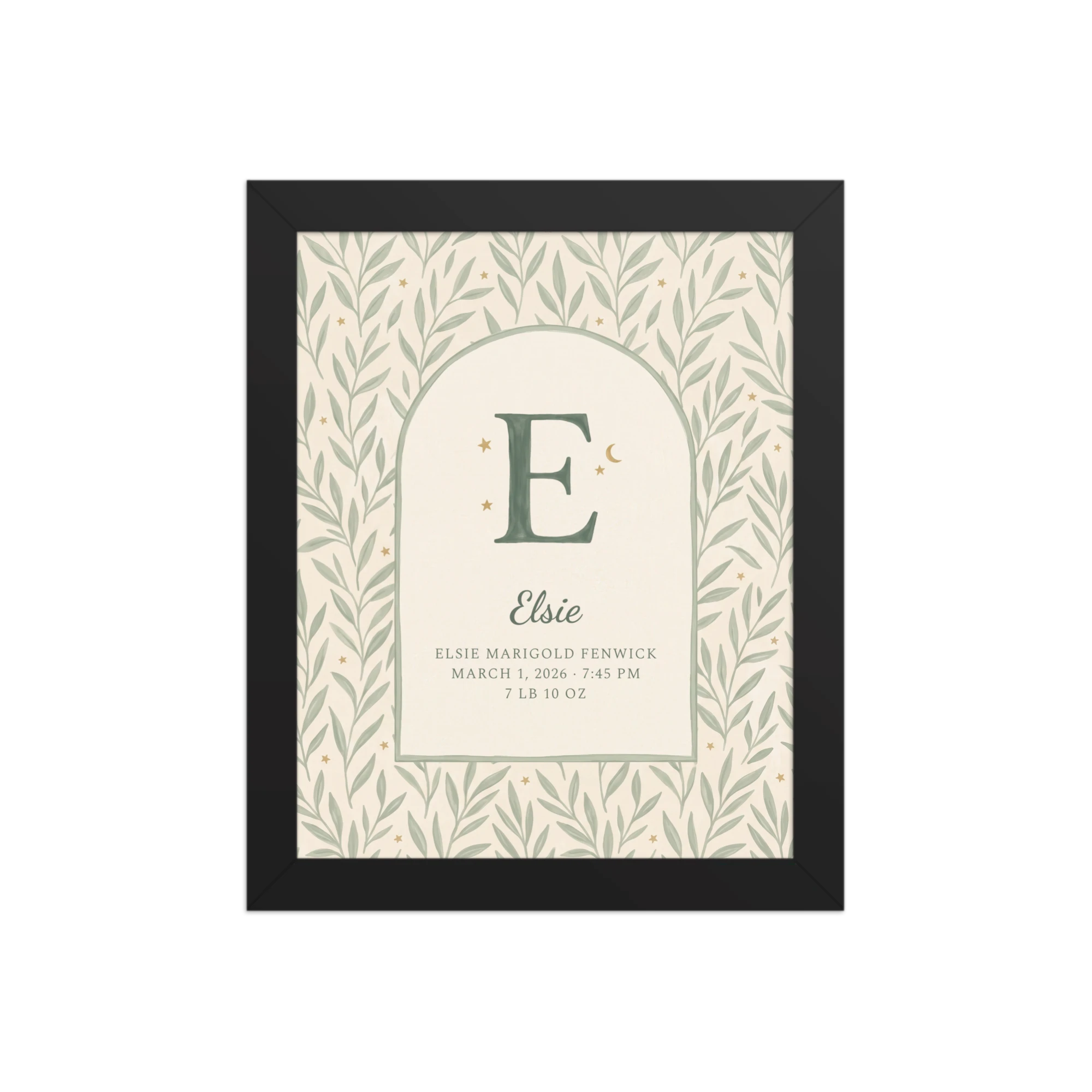 Boho Initial Nursery Name Art — example