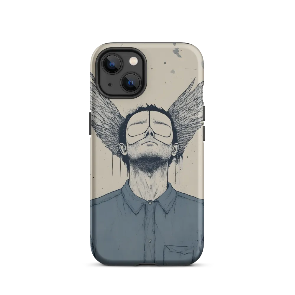 Surreal Man with Wings Drawing | Phone Case