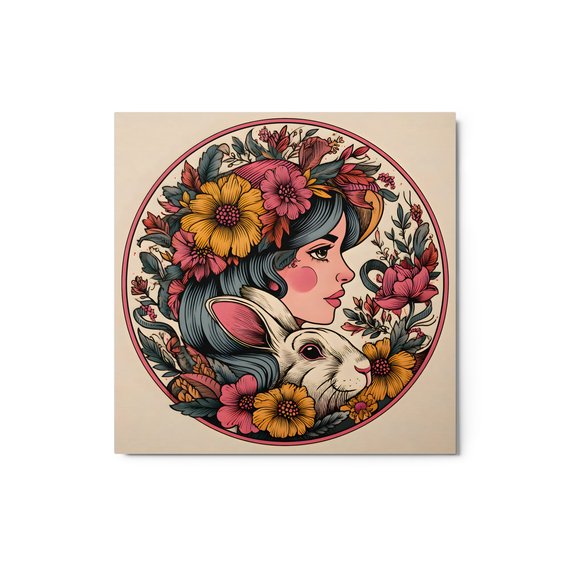 Woman and Rabbit in Bloom