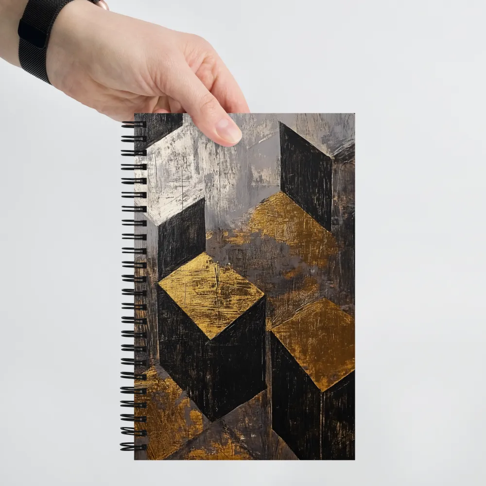 Gilded Cube Geometry 
 Spiral Notebook | 140 pages