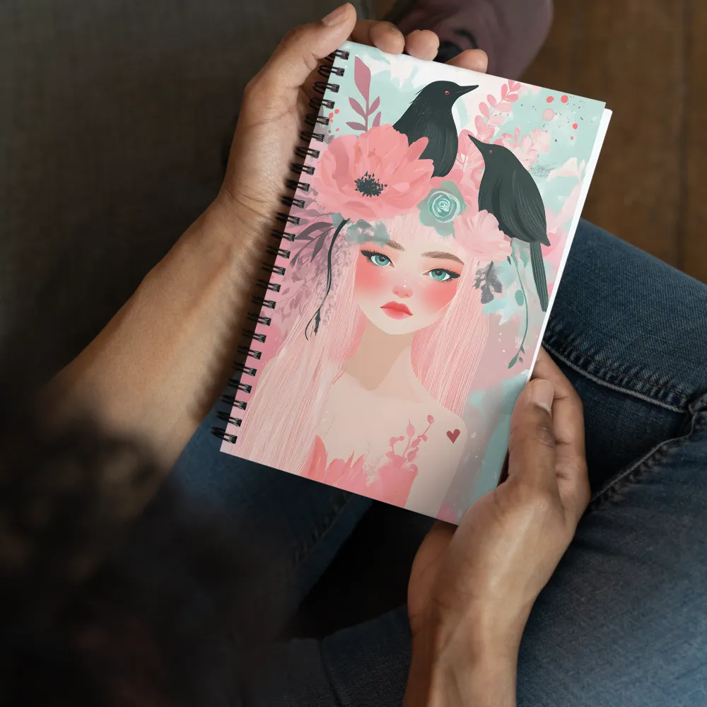 Floral Whimsy Portrait 
 Spiral Notebook | 140 pages