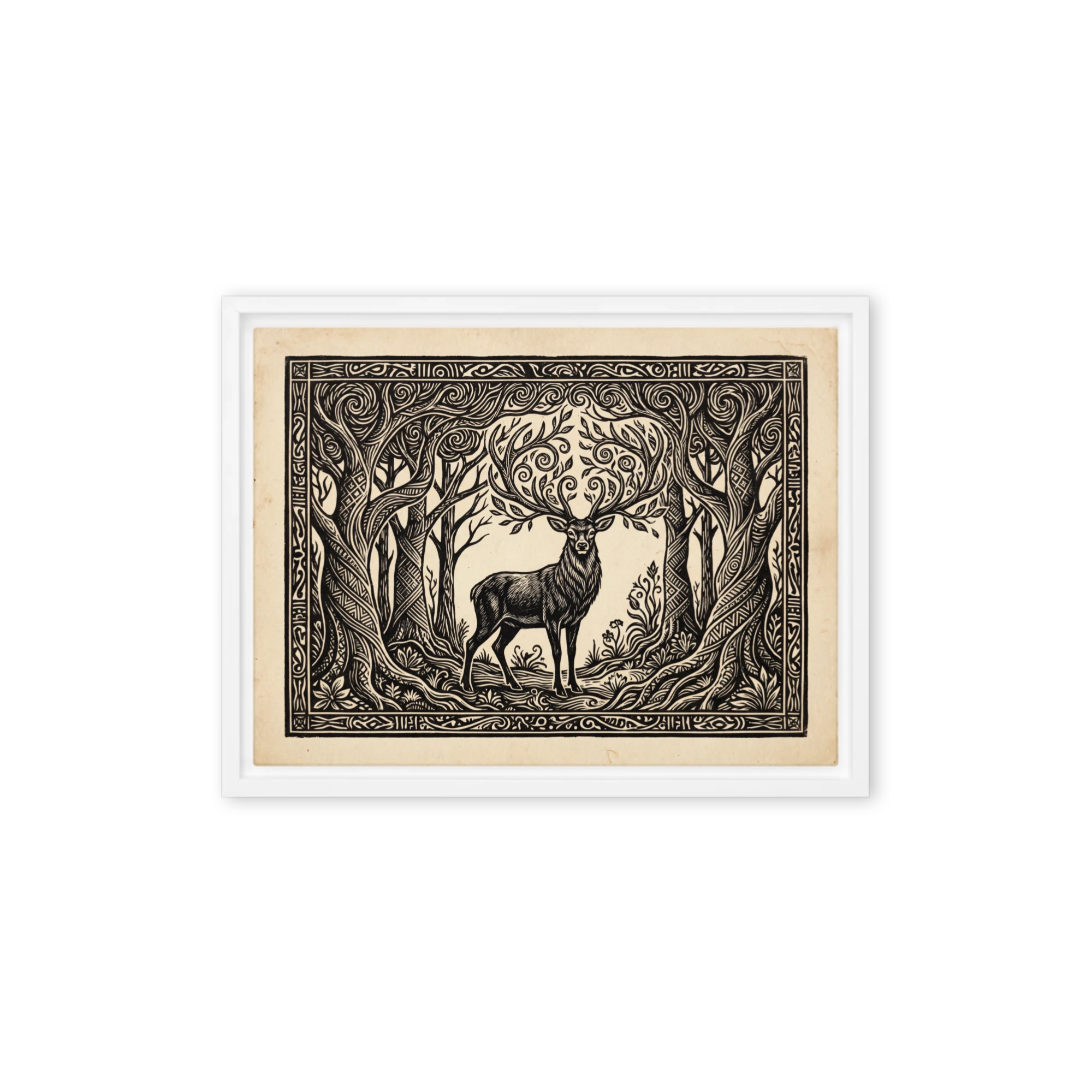 Forest Stag Woodcut