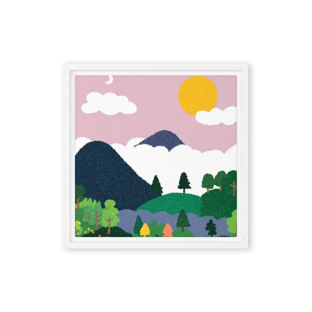 Day and Night Valley 
 Poster with Red oak Frame | 12″x 12″