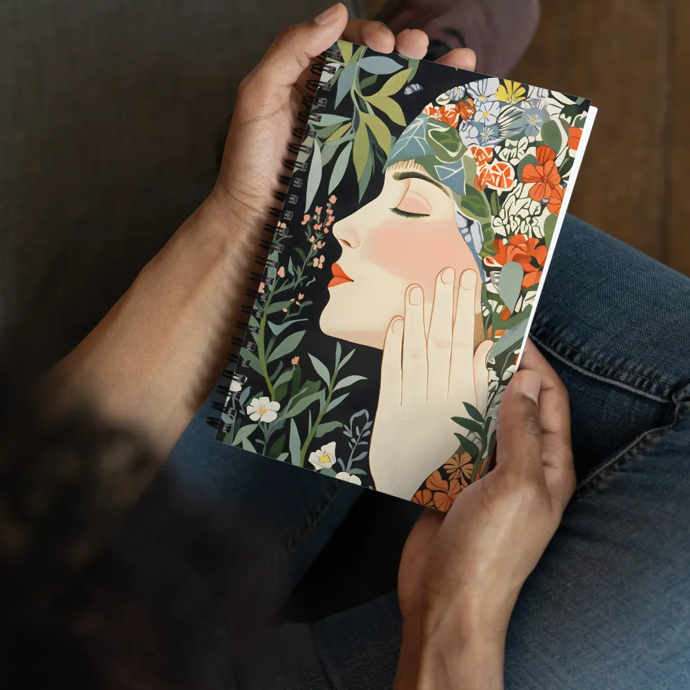 Serene Floral Portrait 
 Spiral Notebook | 140 pages