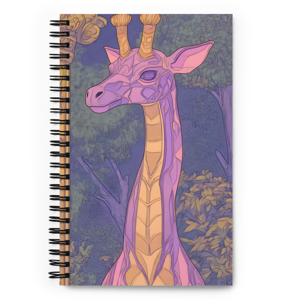 Art Nouveau Giraffe Portrait 
 Spiral Notebook | 140 pages