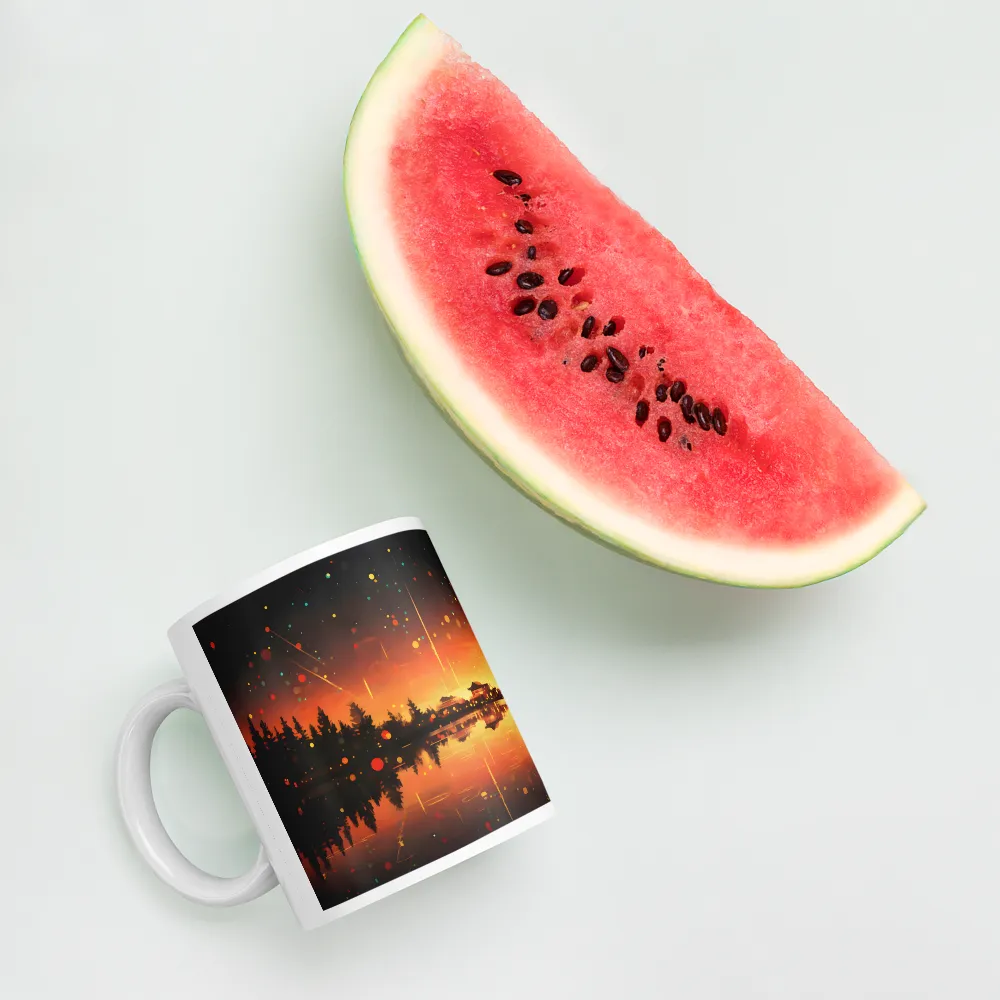 Pagoda Reflections at Dusk 
 Mug with Red inside | 15 oz