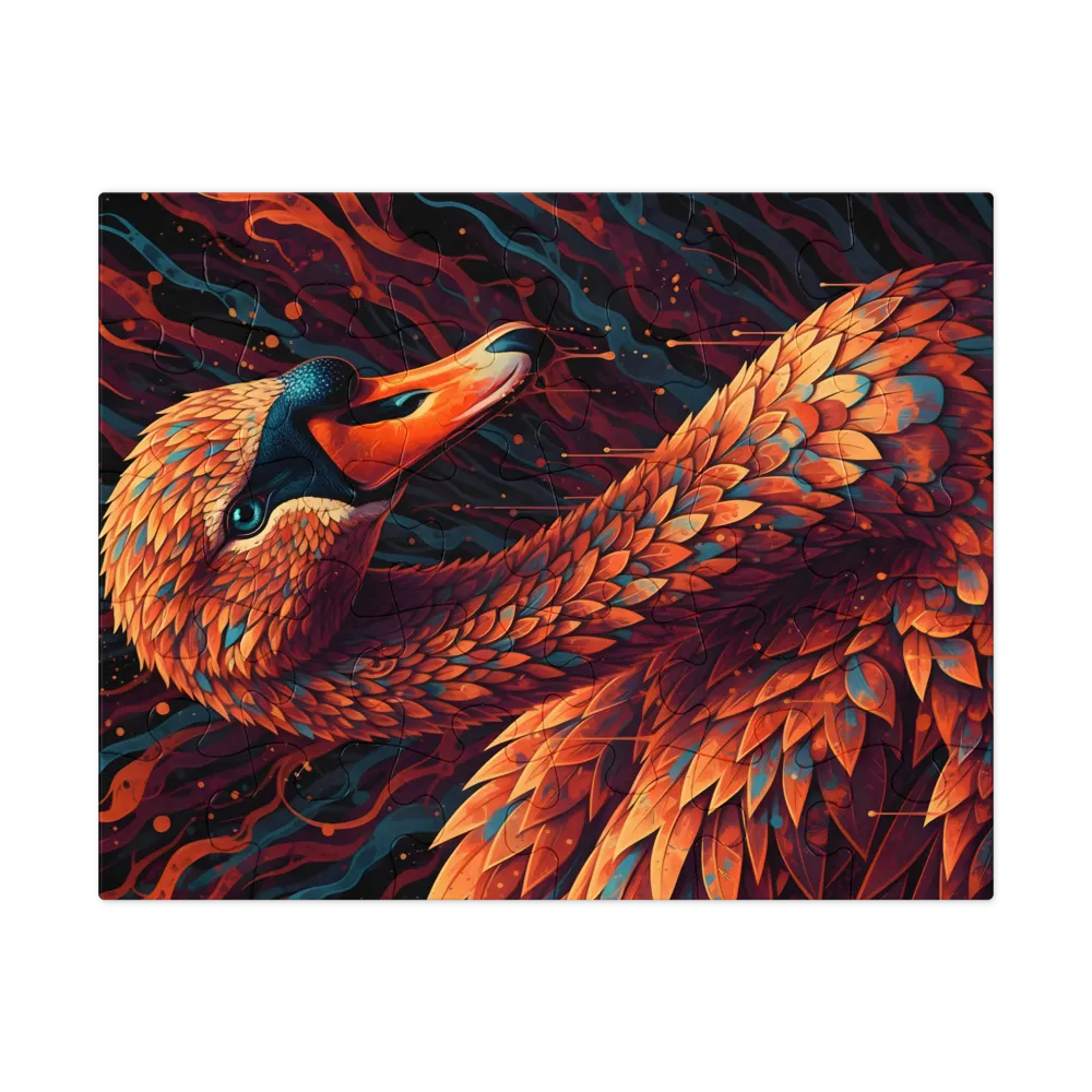 The Firebird Swan 
 Jigsaw Puzzle in Tin Box