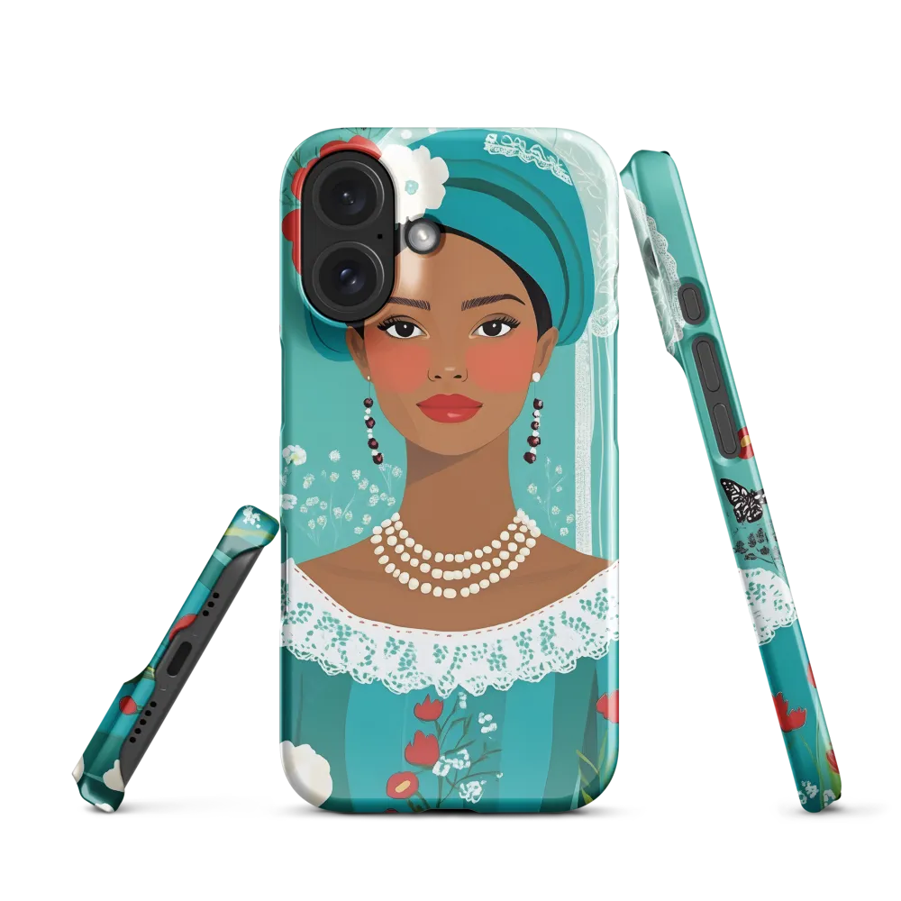 Floral Teal Portrait 
 iPhone 13 | Snap Case