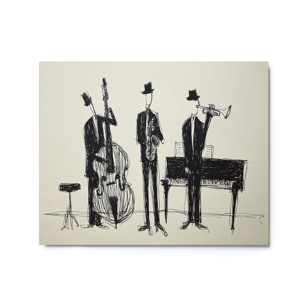 Jazz Trio Line Art | Art Print