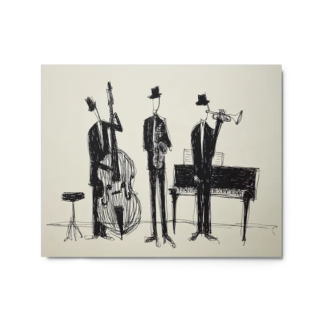 Jazz Trio Line Art | Art Print