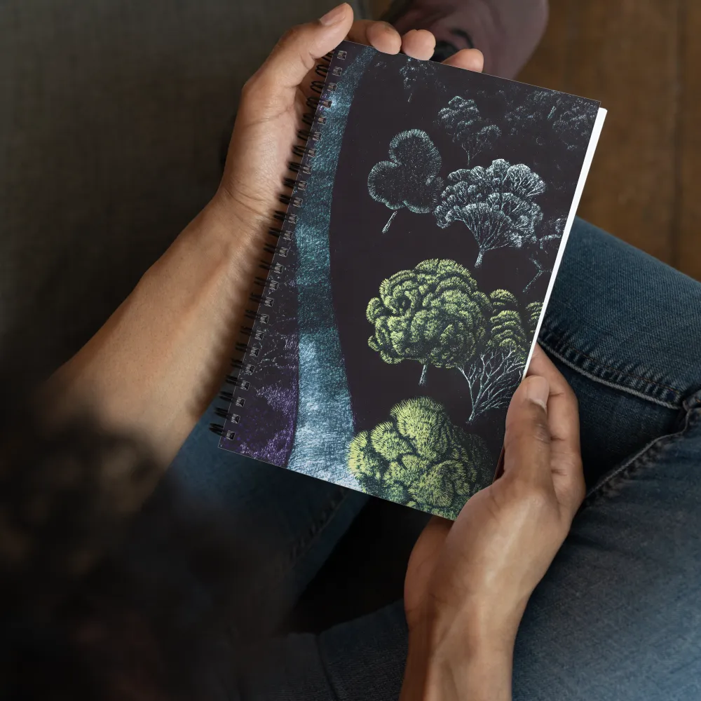 Stippled Forest Nocturne 
 Spiral Notebook | 140 pages
