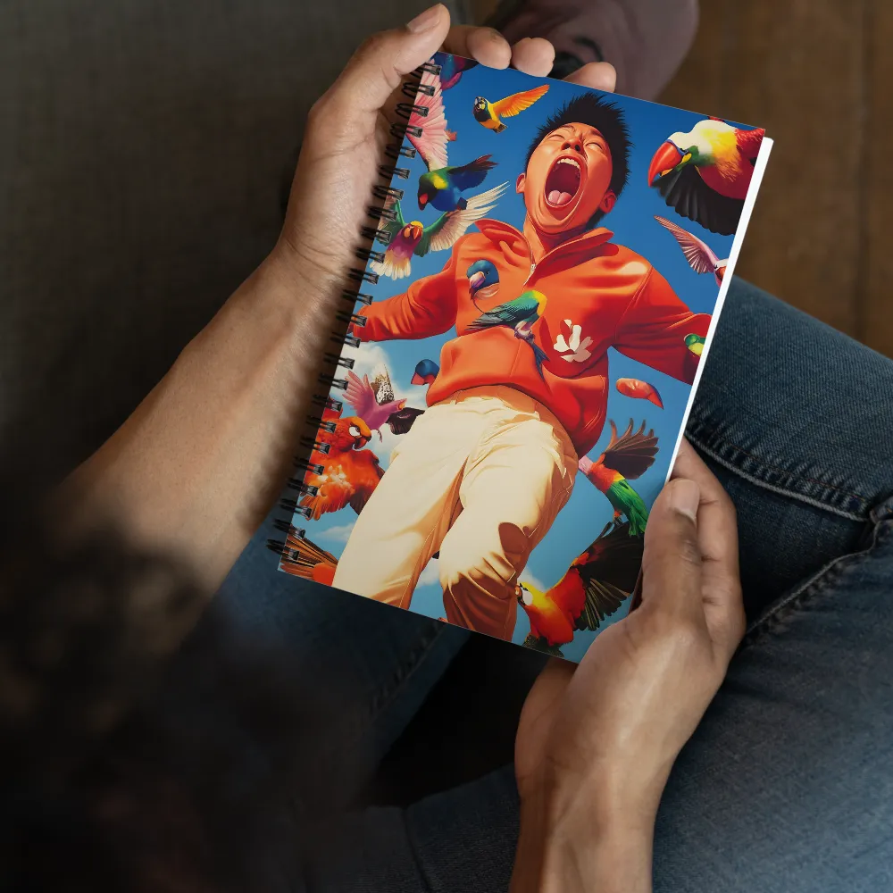 Exuberant Scream with Birds 
 Spiral Notebook | 140 pages