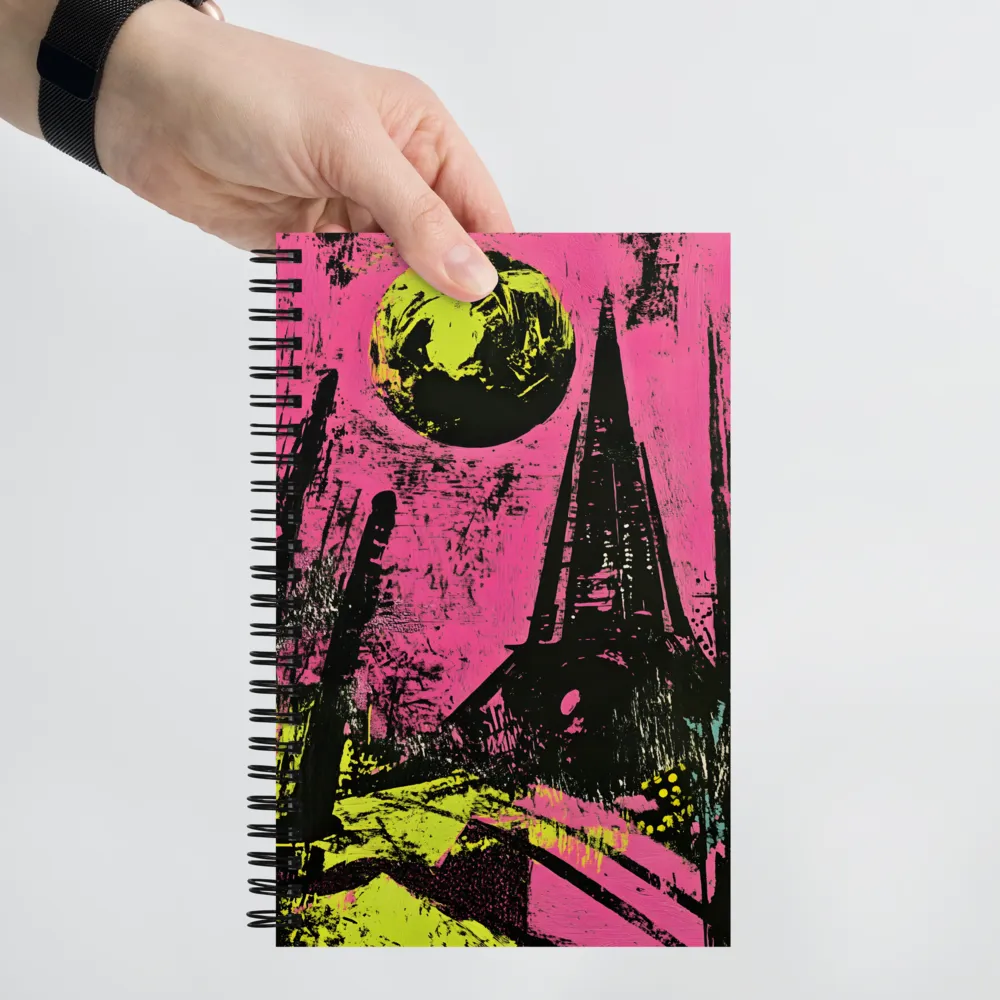 Neon City Moonscape 
 Spiral Notebook | 140 pages