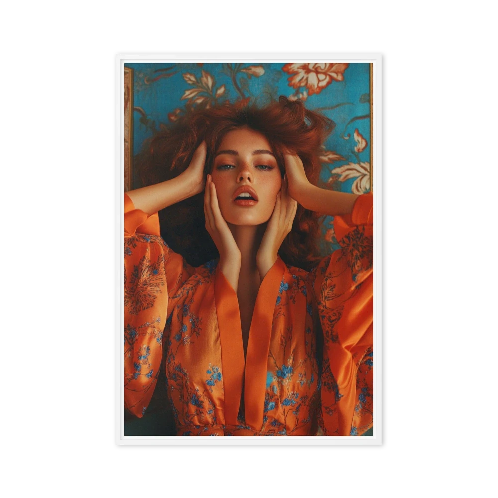 Vibrant Portrait of Woman in Orange Robe