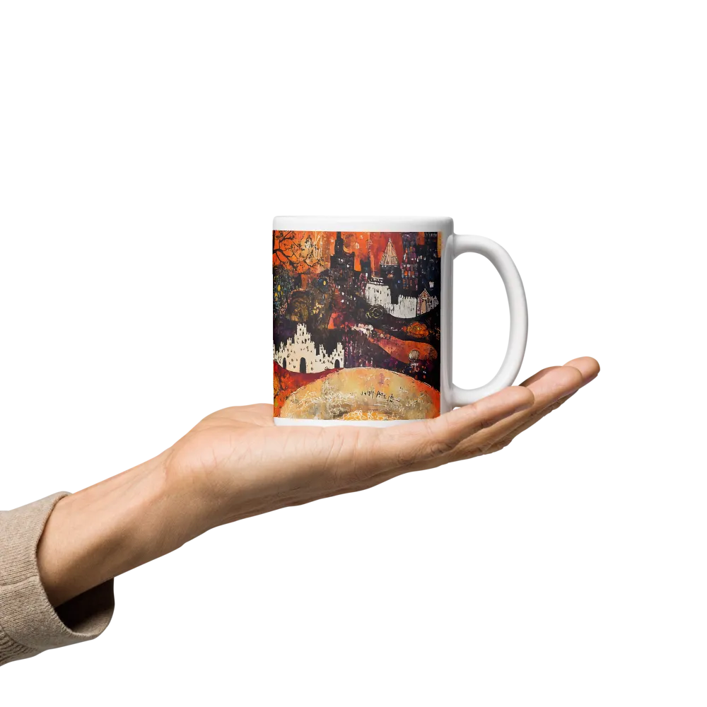 Crimson Sunset City 
 Mug with Blue inside