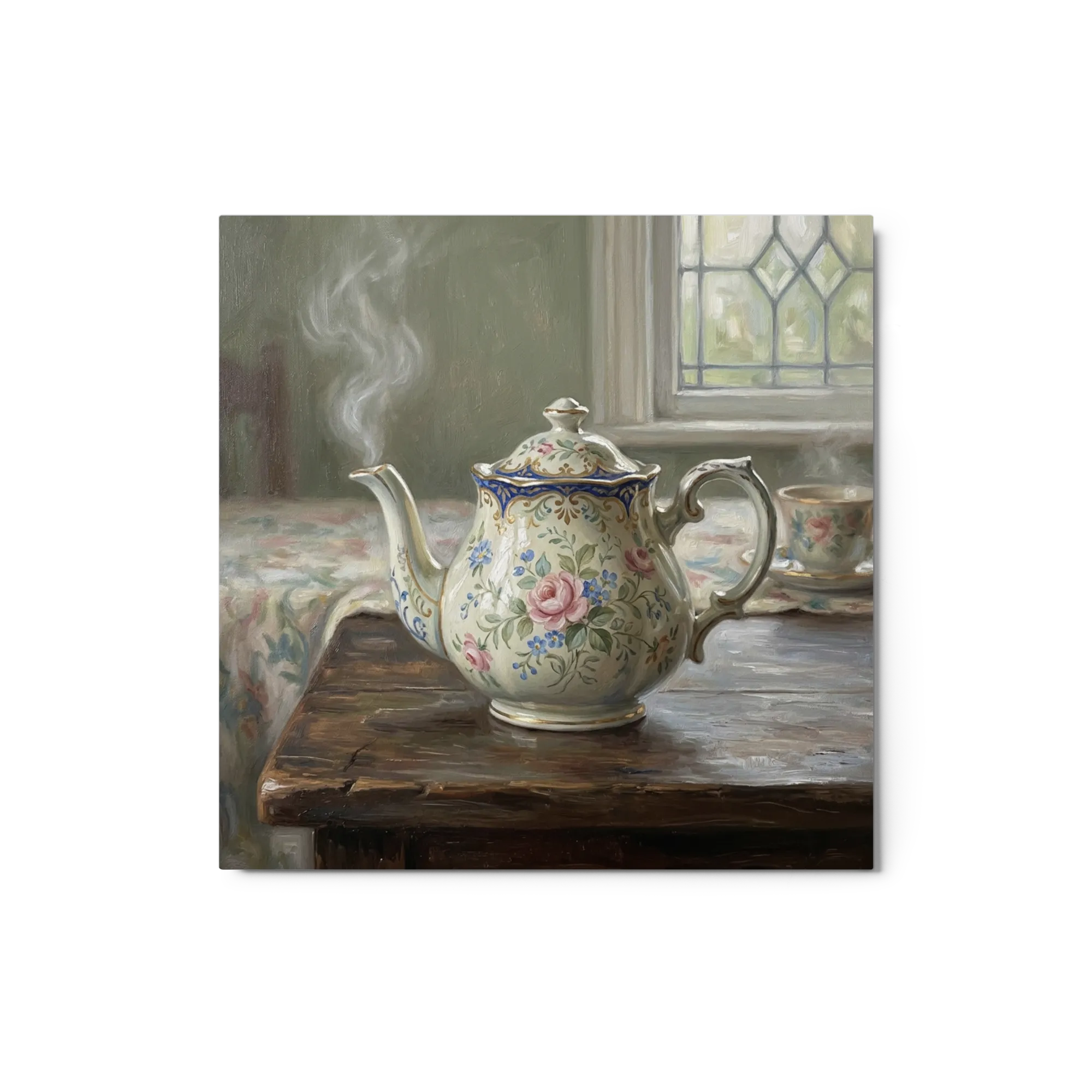 Teatime Still Life 
 Canvas | 12″x 12″