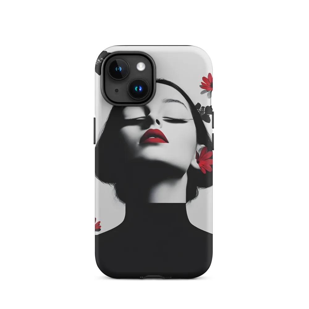 Crimson Floral Portrait | Phone Case