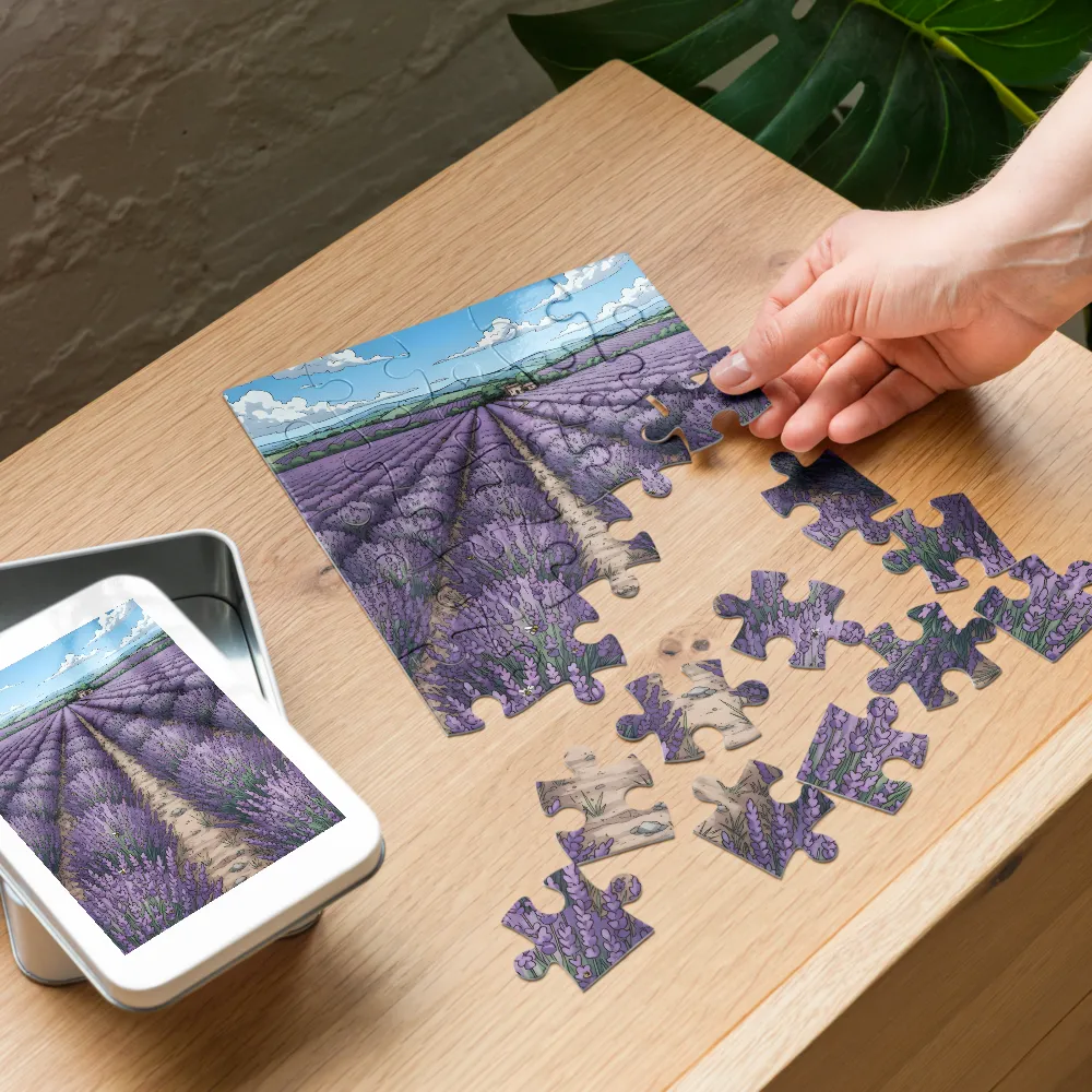 Provence Lavender Field 
 Jigsaw Puzzle in Tin Box