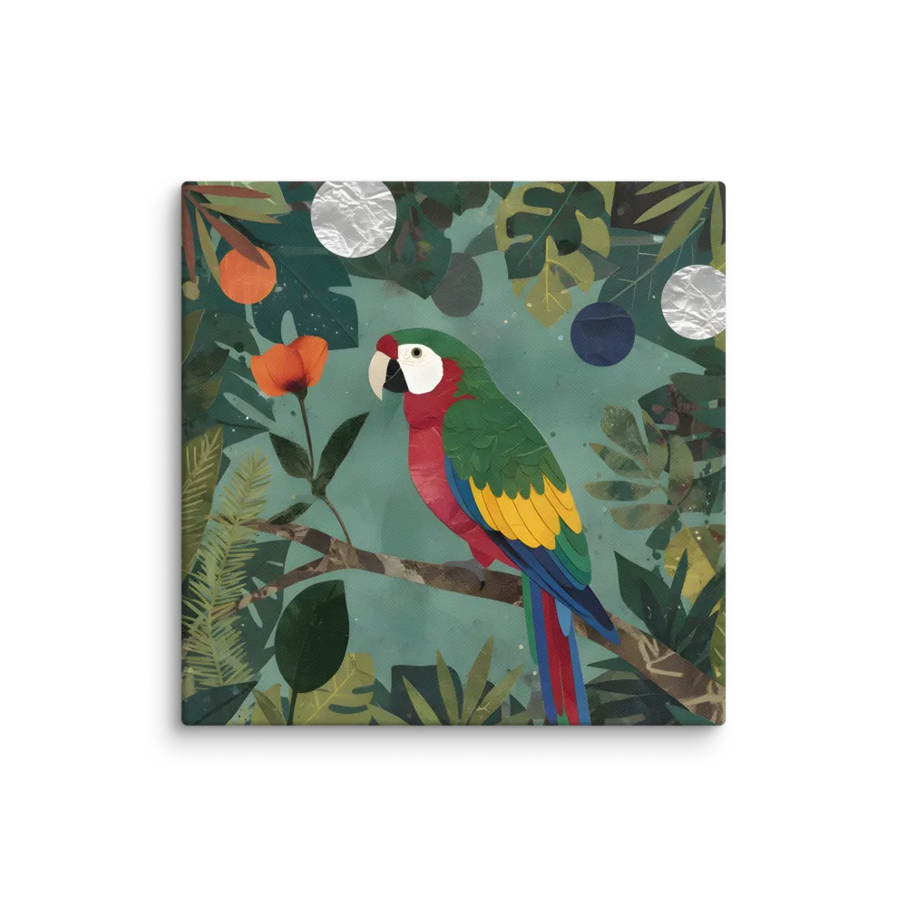 Hand-cut birds and silver foil discs — Crumpled paper layers