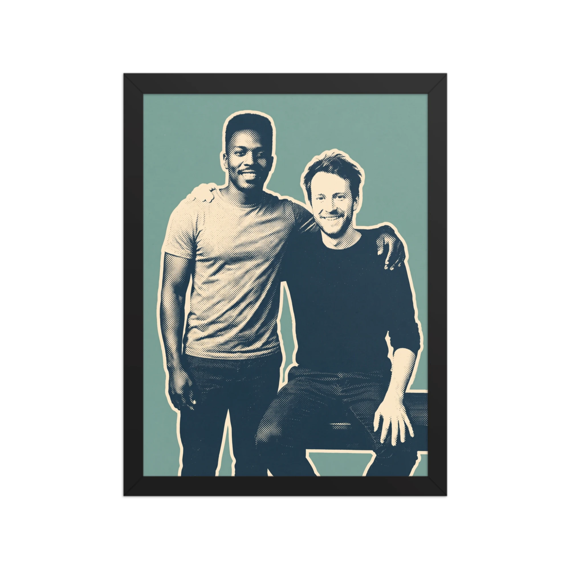 Duotone Screenprint Couple Portrait — example