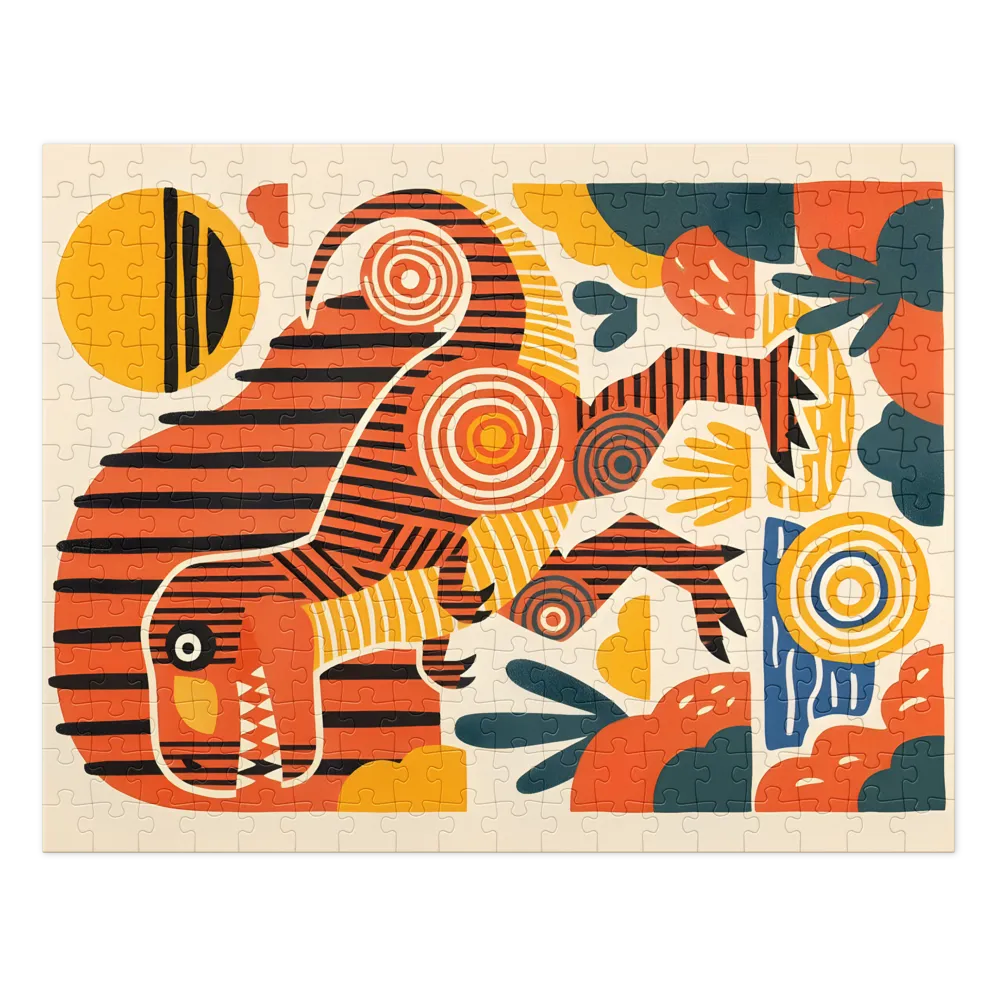 Striped T. Rex | Jigsaw Puzzles