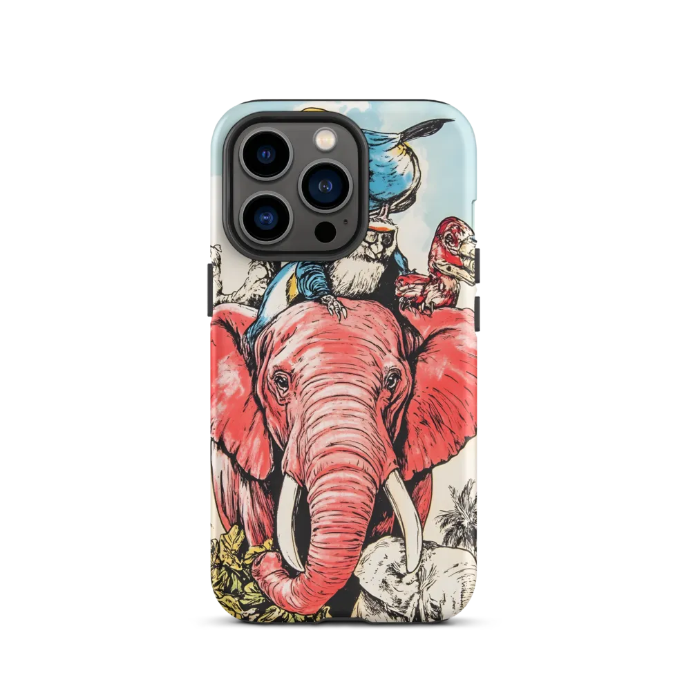 Colorful Elephant with Birds | Phone Case