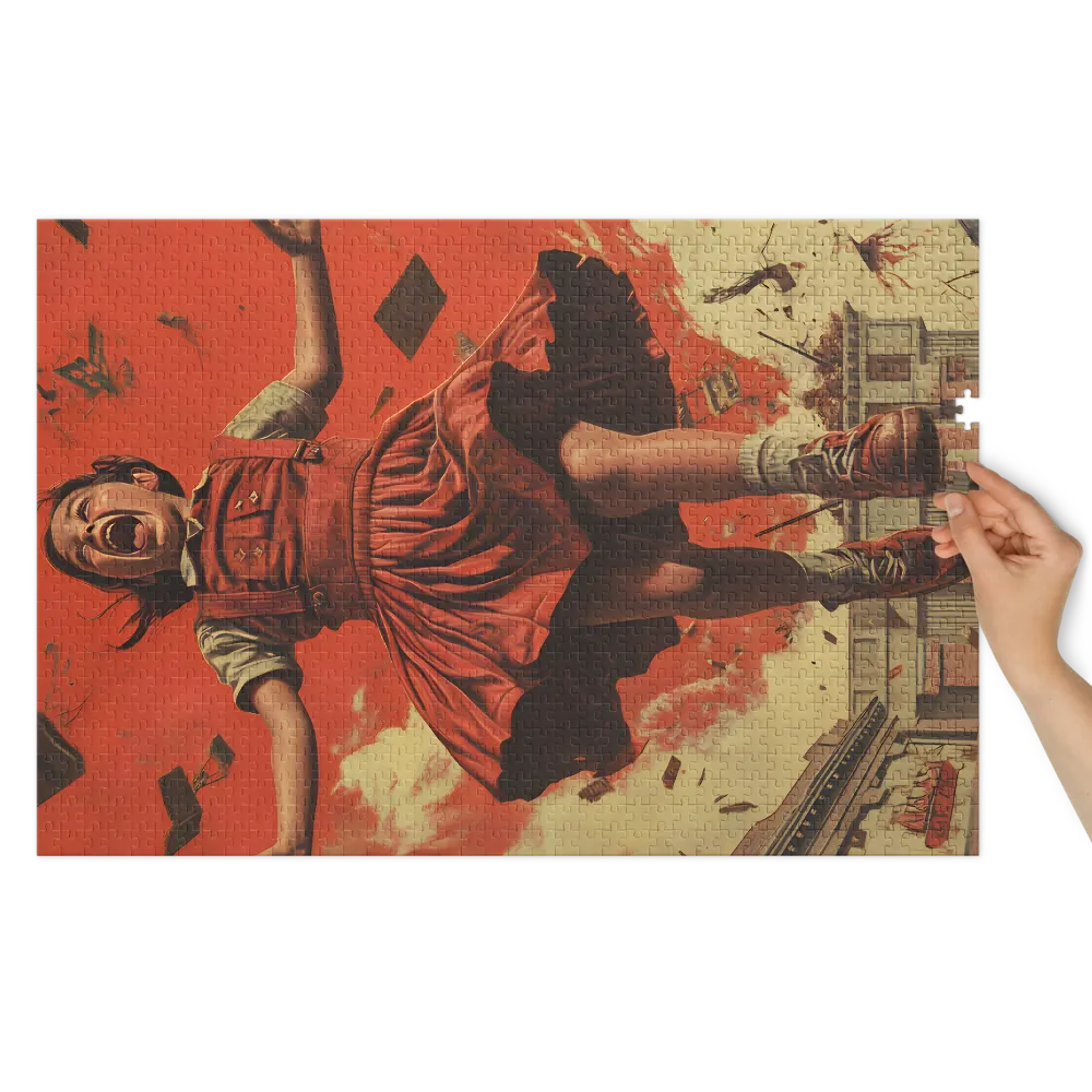 Surreal Girl in Red Dress | Jigsaw Puzzle (252/520 pieces)