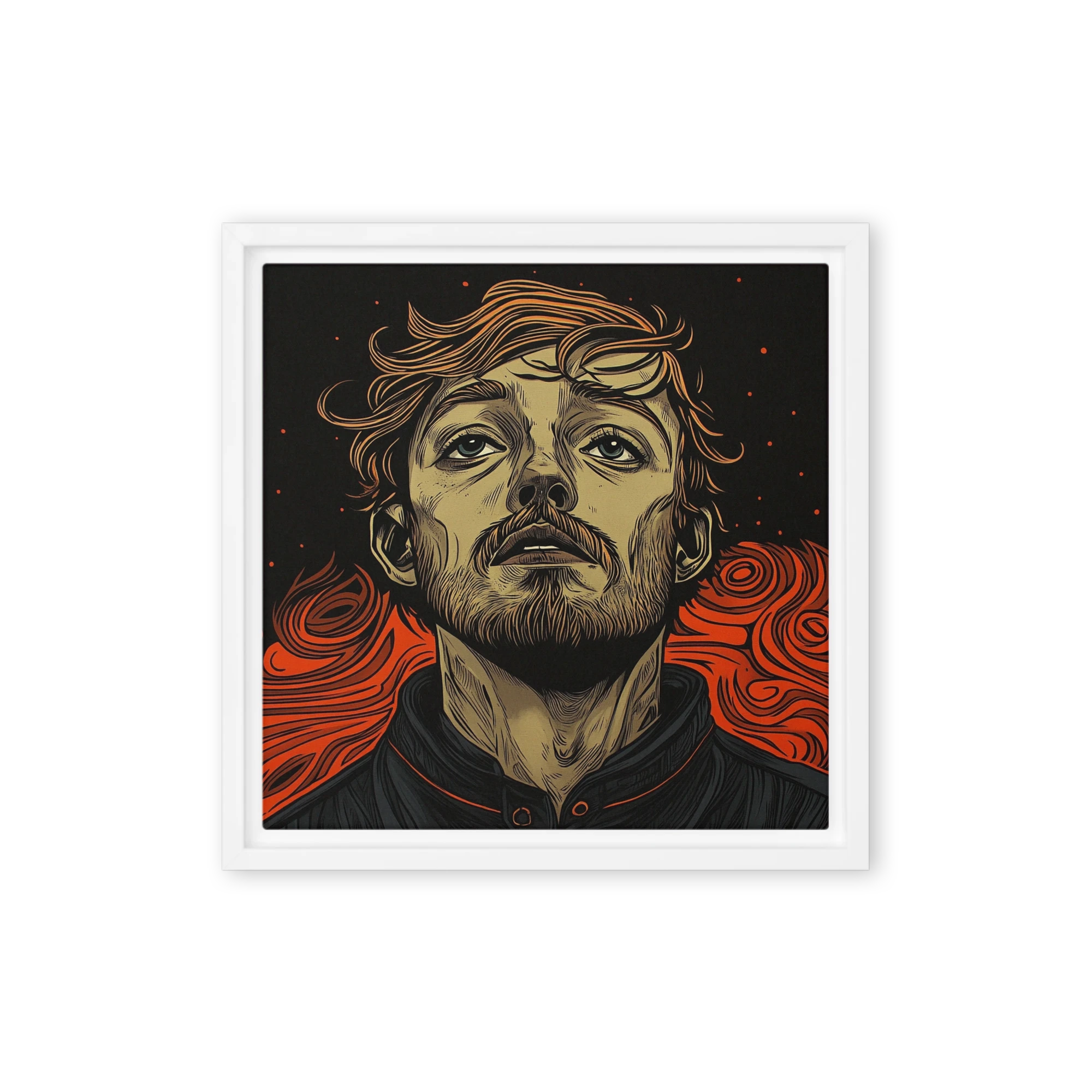 Portrait of a Man in Black and Orange