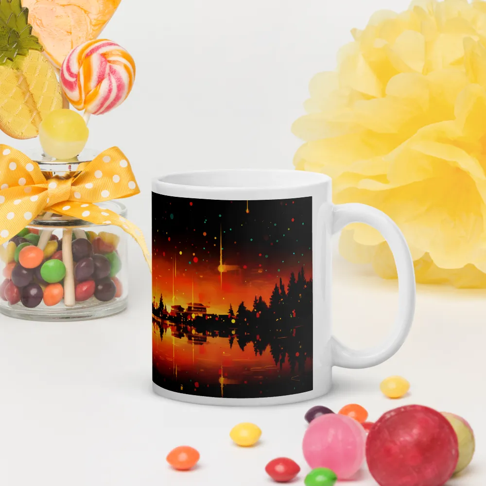 Pagoda Reflections at Dusk 
 Mug with Red inside | 15 oz