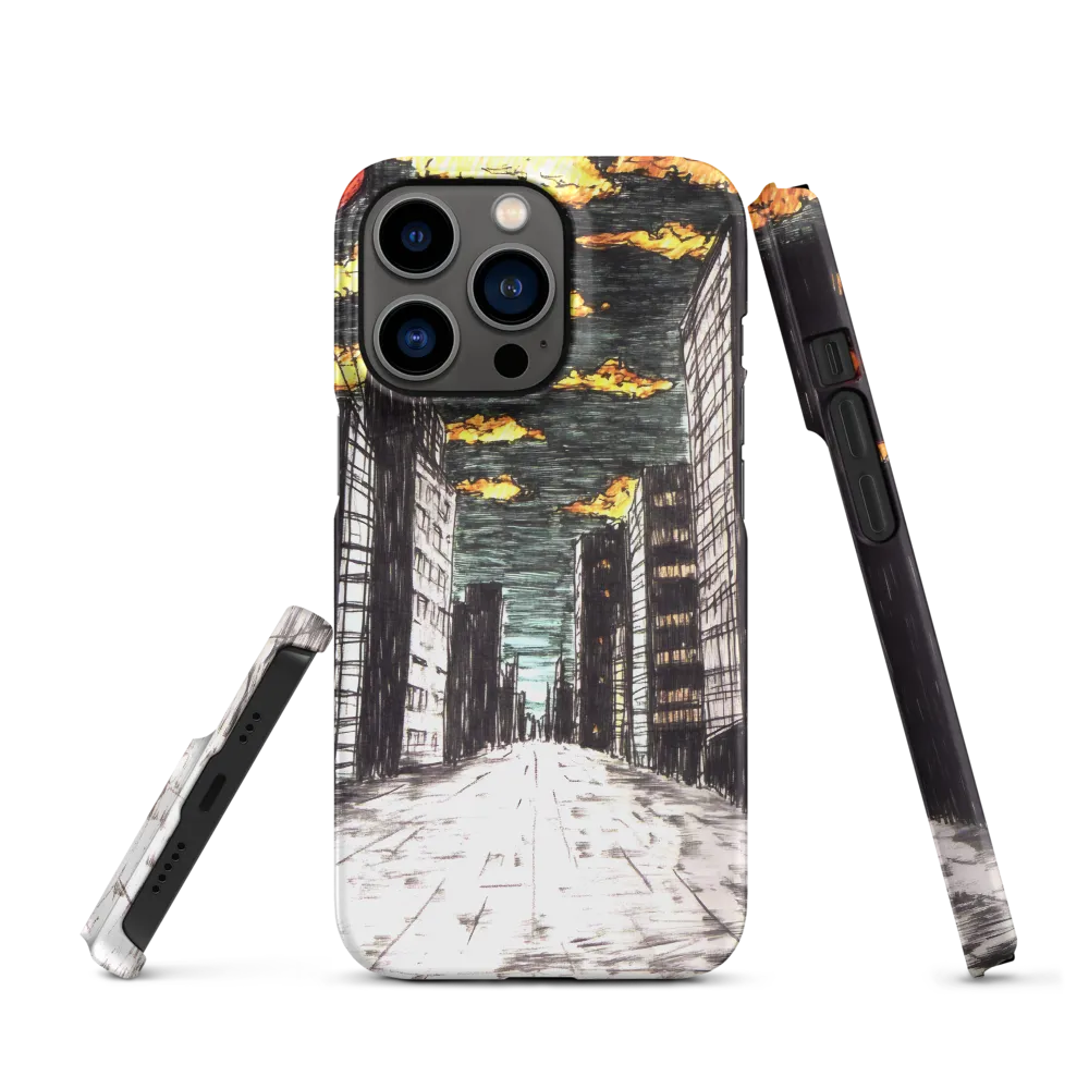 Crimson Orbs Over City | Phone Case