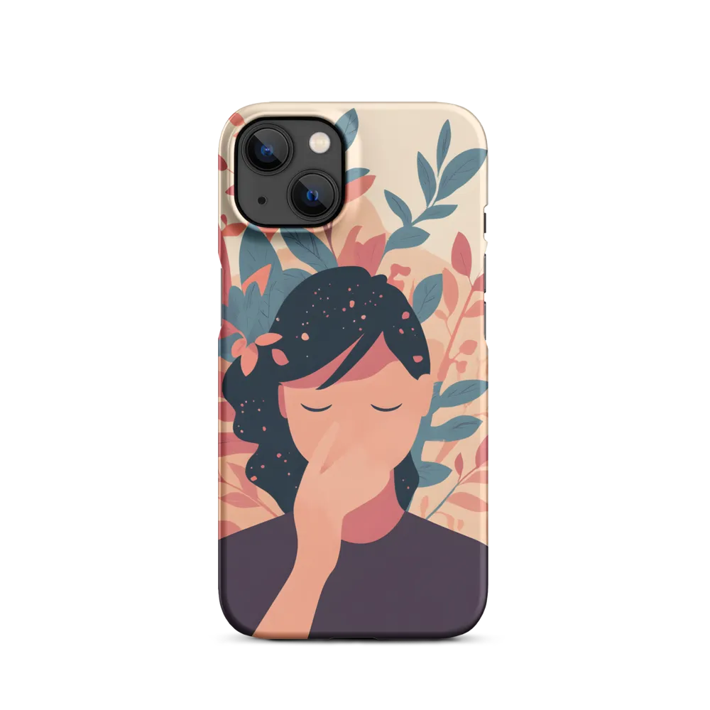 Woman Touching Face with Flora | Phone Case