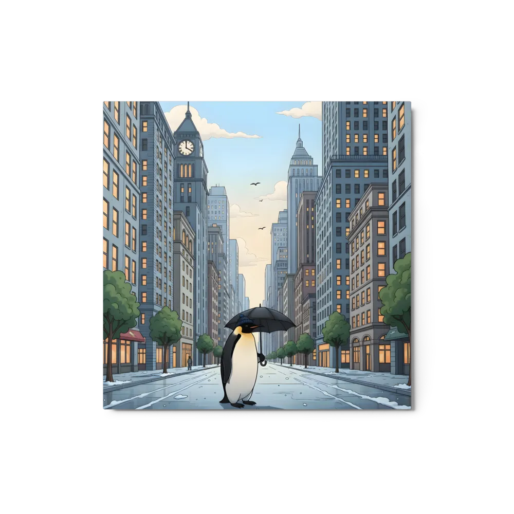 Penguin in the City 
 Canvas | 26″x 26″