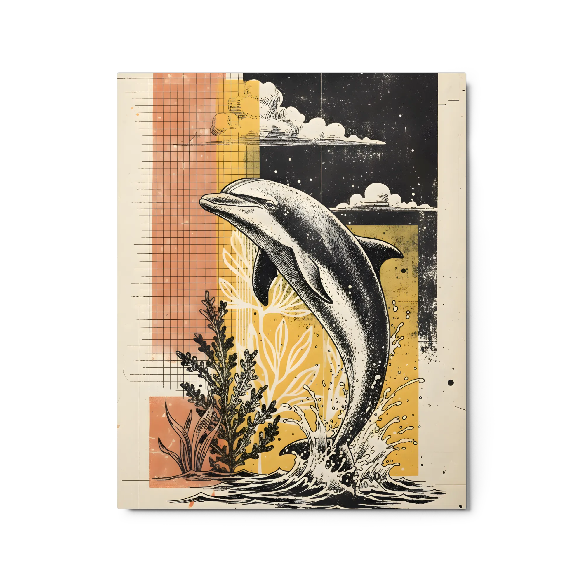Dolphin's Leap in Retro Style