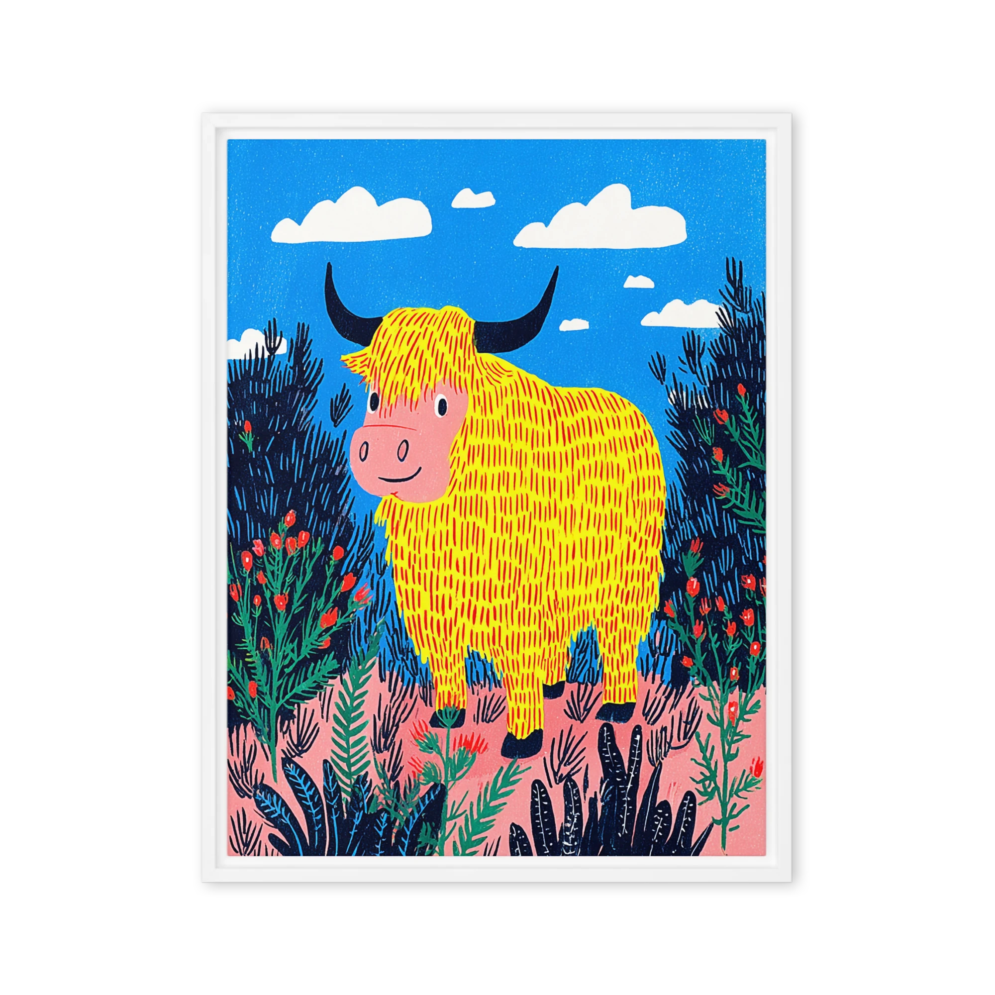 Bright Highland Cow | Art Print