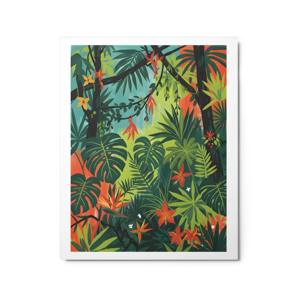 Vibrant Jungle Canopy 
 Canvas with White Frame