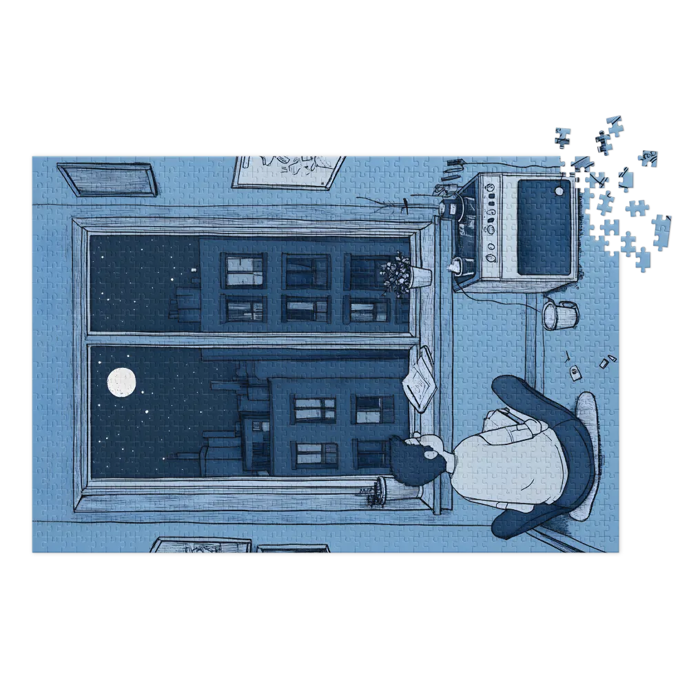 Midnight Contemplation 
 Jigsaw Puzzle in Tin Box