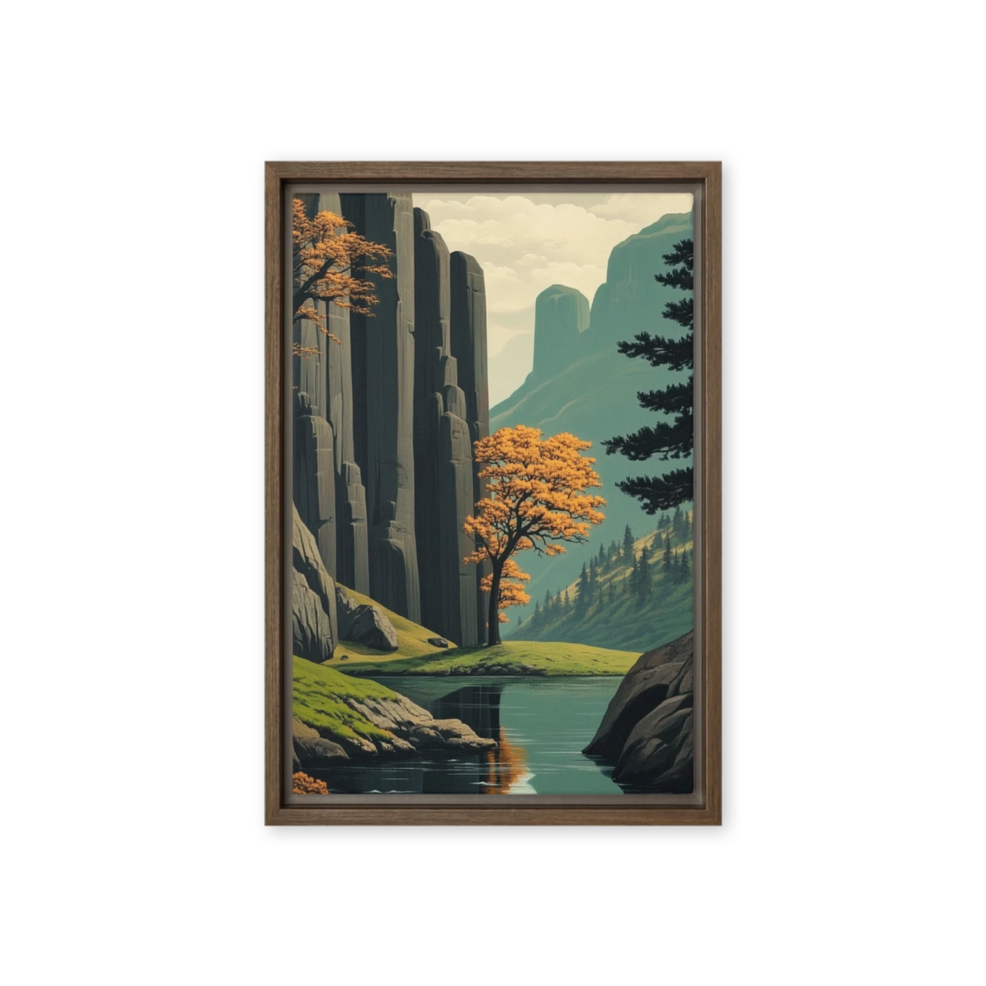 Autumn Reflection by the Cliffs | Art Print