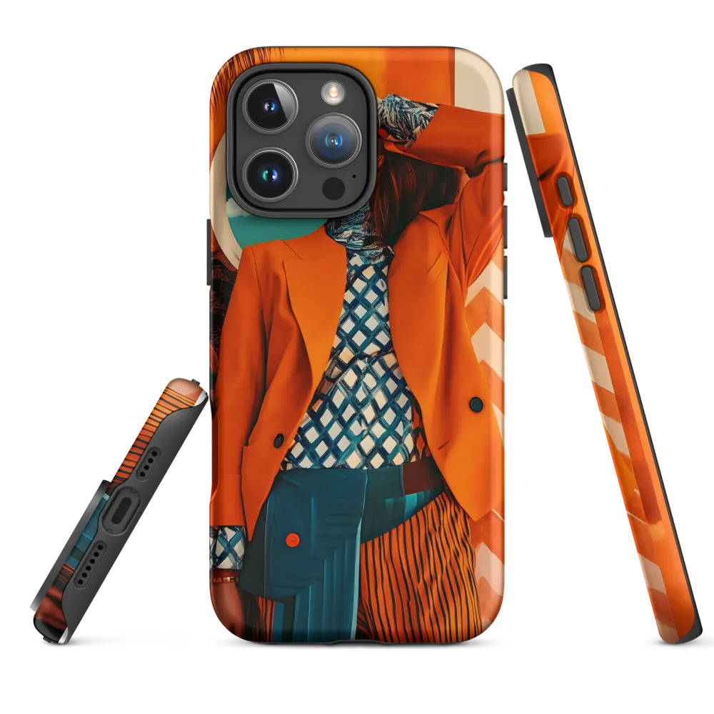 Surreal Fashion Model in Orange Suit