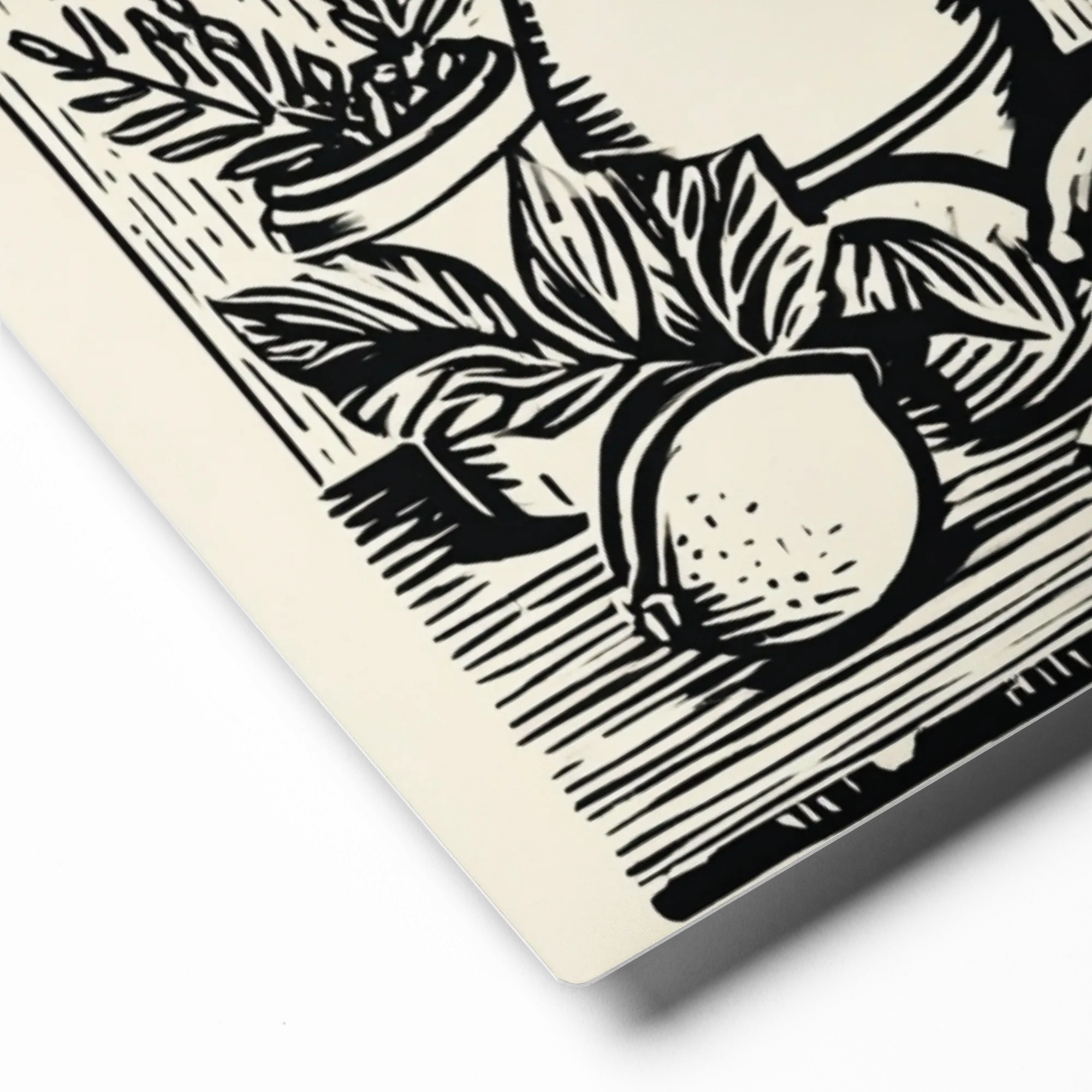 Citrus and Floral Linocut | Art Print