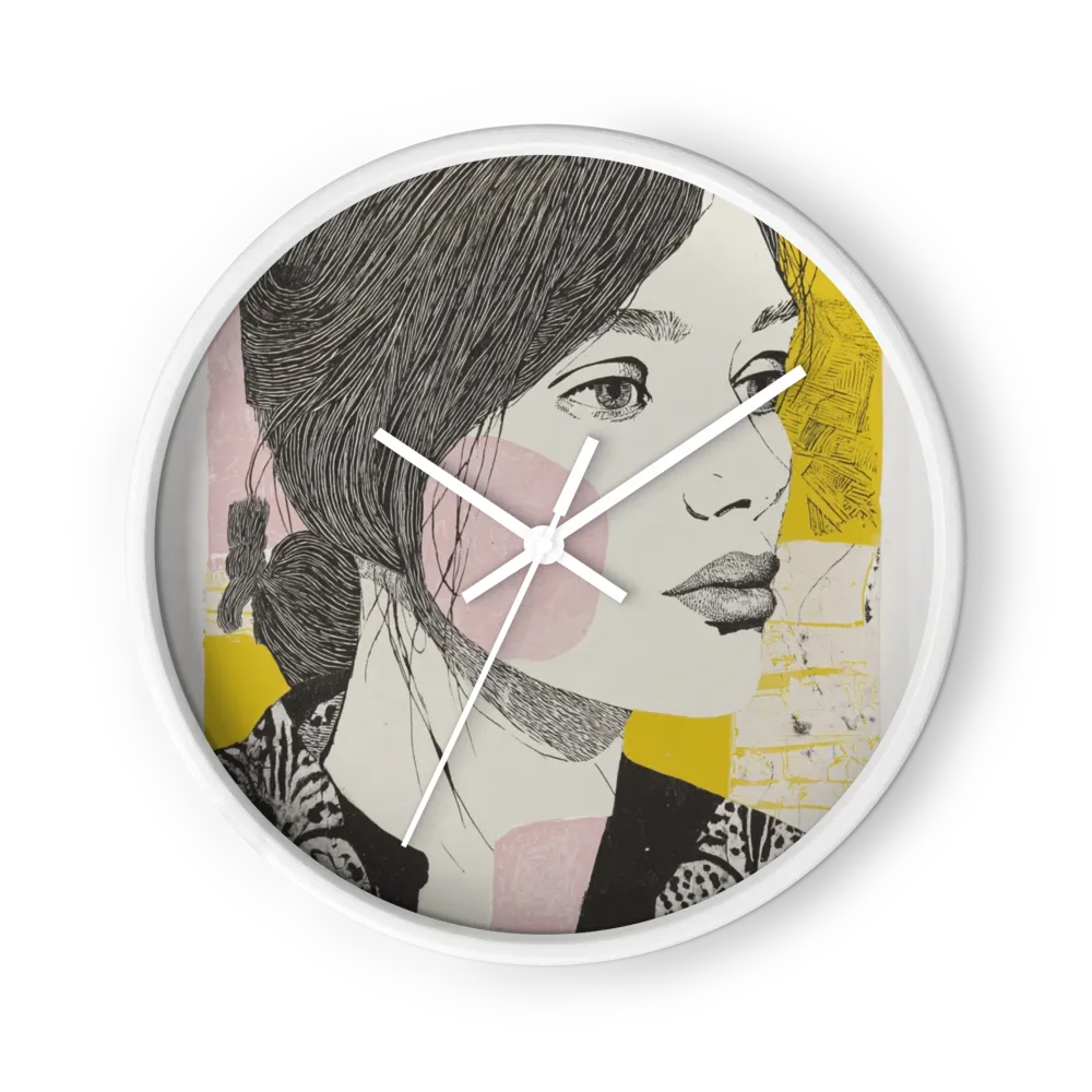 Yellow and Pink Portrait | Wall Clock