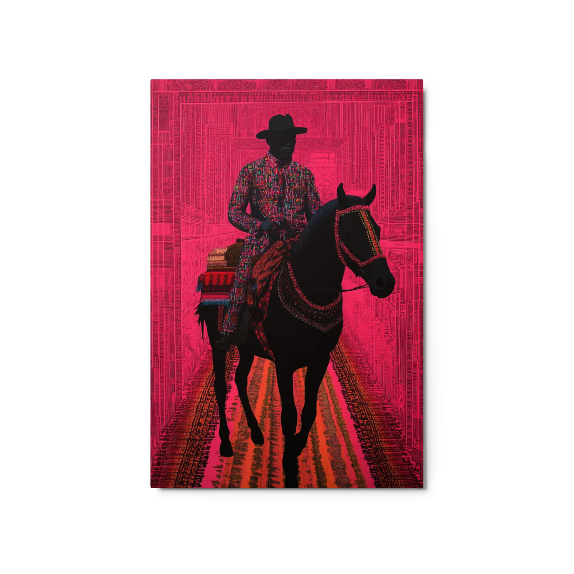 Man on Horse in Vibrant Outfit