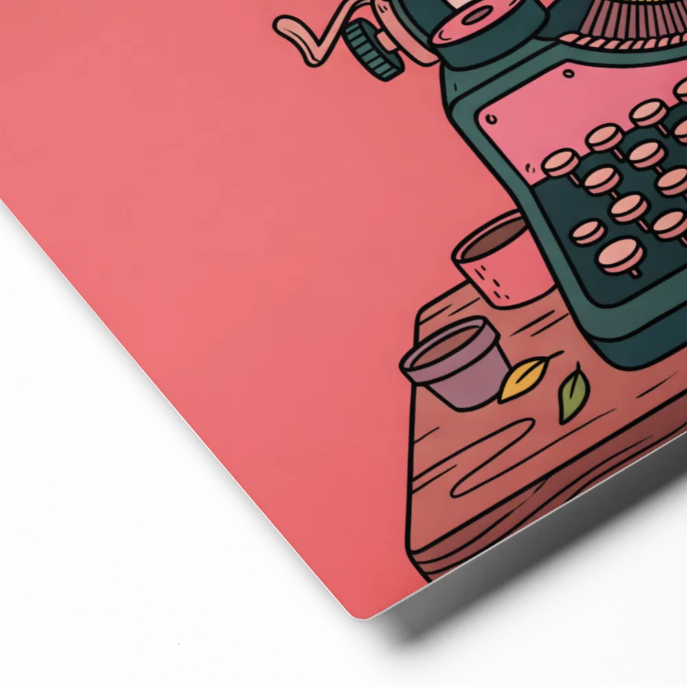 Blossoming Creativity Typewriter 
 Canvas with Black Frame